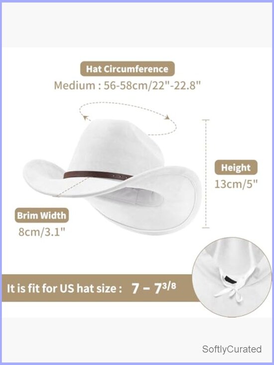 Wide Brim Felt Suede Western Hat - Universal Fit Cowboy Hat